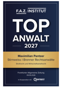TOP Lawyer 2027 Seal Criminal Law and White-Collar Criminal Law – F.A.Z., Maximilian Pantzer
